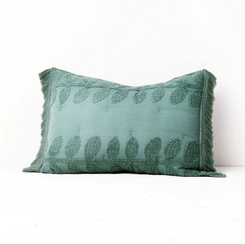 (2) Opalhouse Vintage Chenille Sunset & Vine Quilt Standard Sham Light Teal NWT
